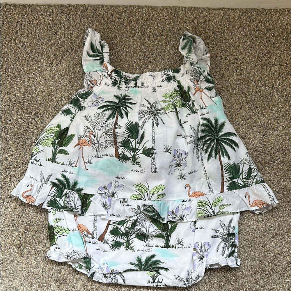 Janie and Jack. Tropical Print Romper